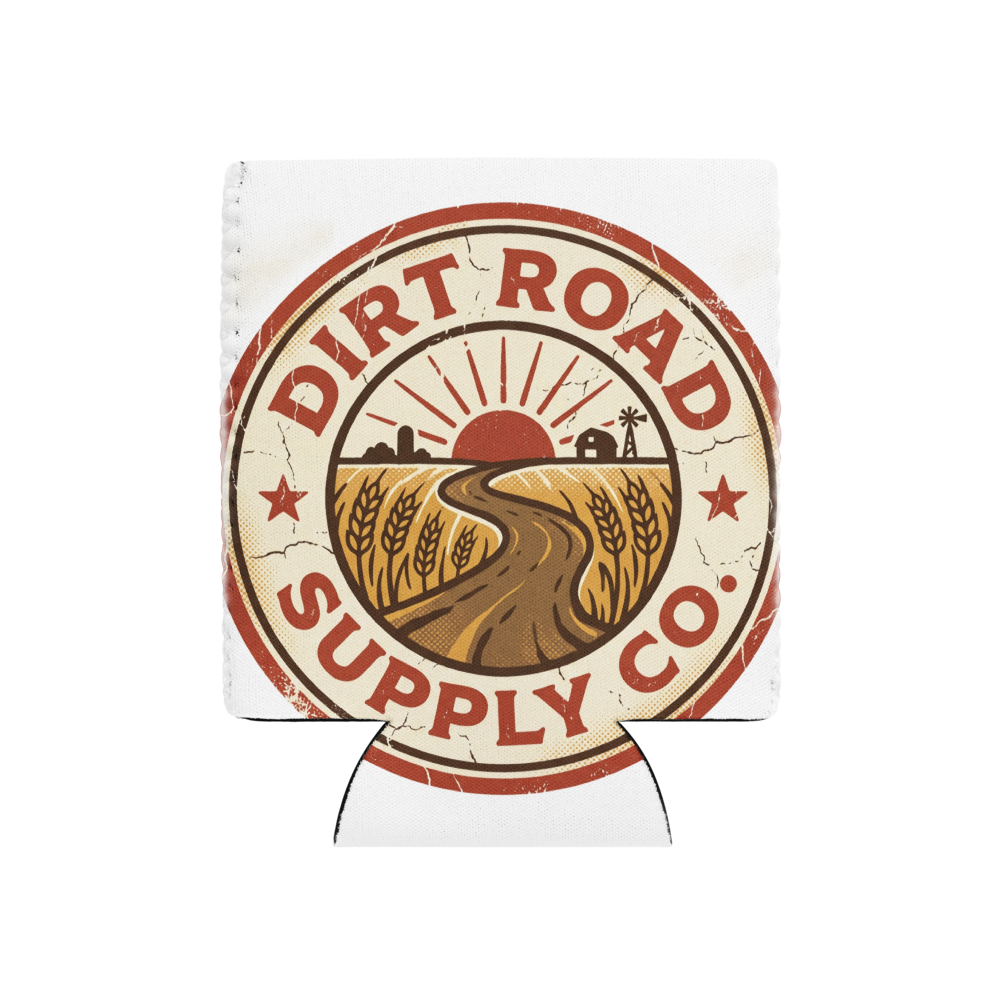 Badge Can Cooler worn by a model