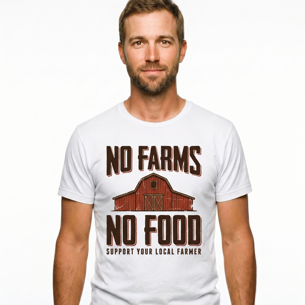 No Farms, No Food worn by a model